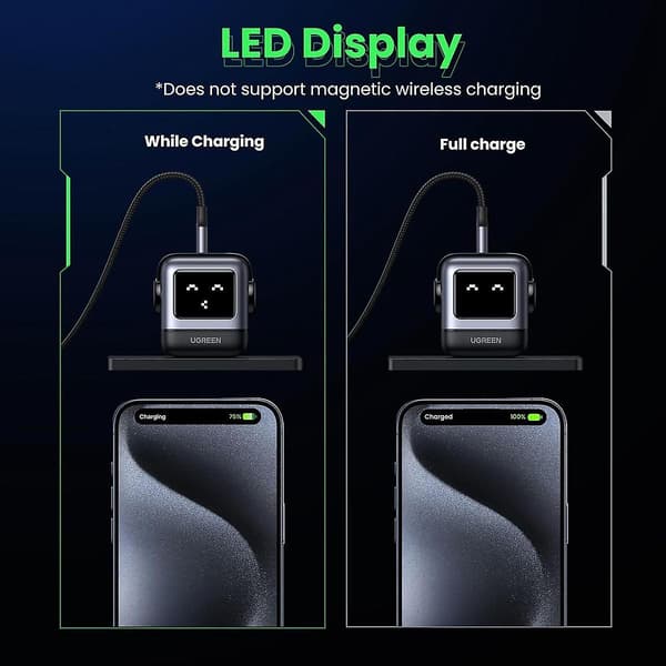 RG 30W USB C-oplader, Nexode Robot Hurtigoplader Blok, Kompakt Oplader Strømadapter til Smartphone