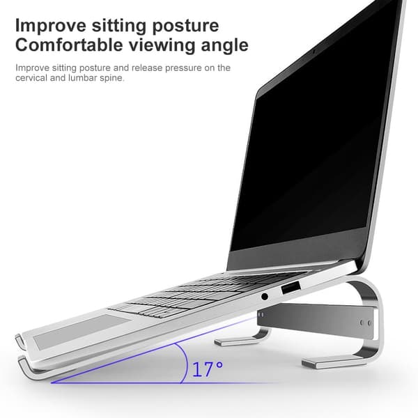 Stöd för bärbar dator, ergonomisk bärbar dator-höjare för skrivbord (silver)