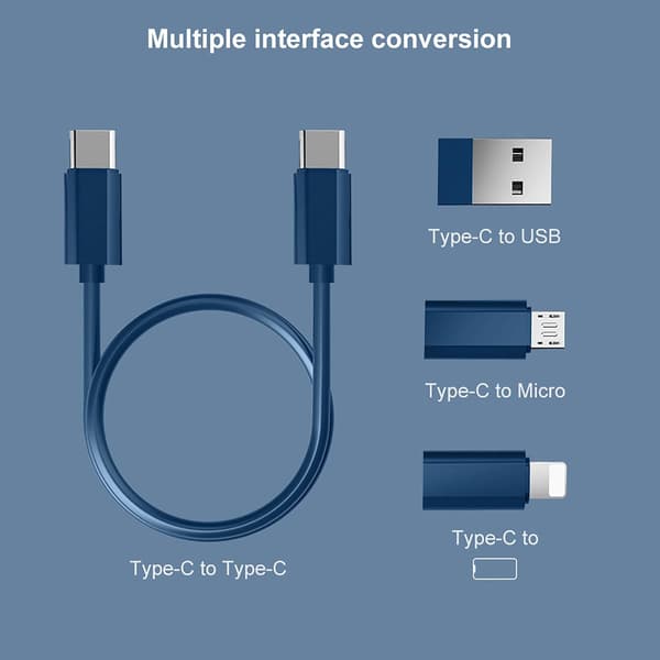 Adapter - Multi USB-opladningsadapterkabelsæt (blå)