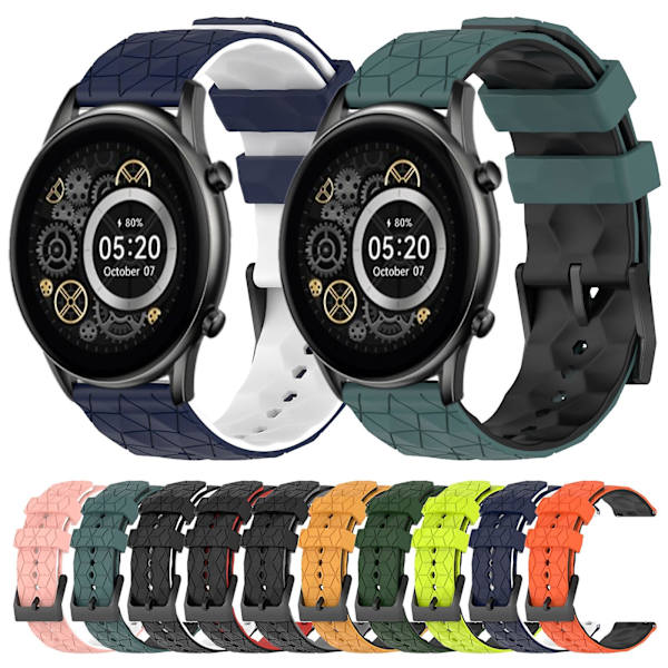 Kaksiväri silikoniranneke Xiaomi Haylou RT2 LS10 -kelloon Black Red