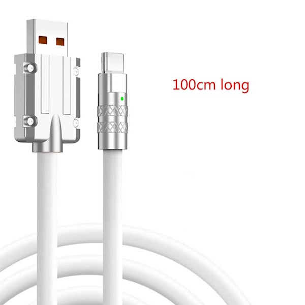 120w Type C -kaapeli lataukseen ja tiedonsiirtoon Type-c-älypuhelimille White