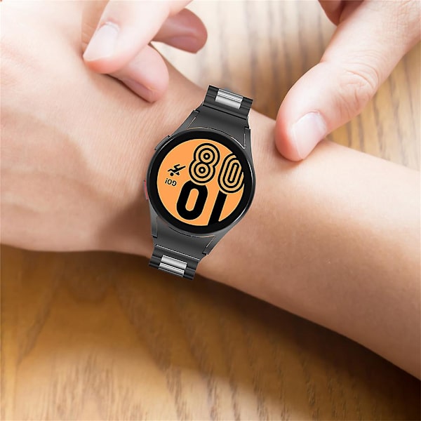 Band för -Galaxy Watch4/Watch4 Klassiska metallremmar Byt ut armband Black