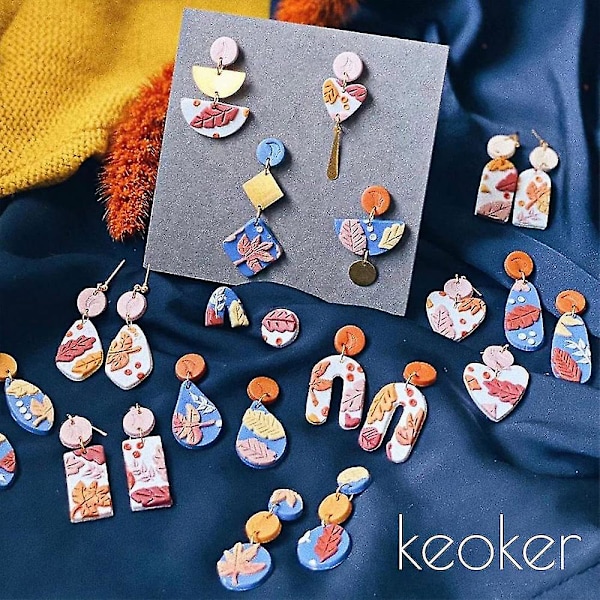 126 stk Polymer Clay Cutters Sæt til øreringefremstilling med øreringekort krogrygge
