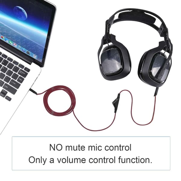 Erstatningslydkabel 2,0M for Astro A10 A40 TR Gaming Headset, volumkontroll (blå) Blue