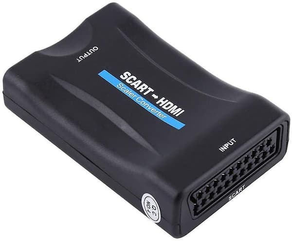 Scart til HDMI-omformer, 1080p Scart til HDMI lyd- og videoadapter, svart