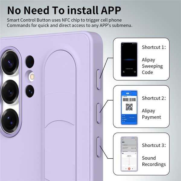 Deksel til Samsung Galaxy S26 Ultra, Smart nøkkelkontroll, Håndleddsstroppstativ Purple