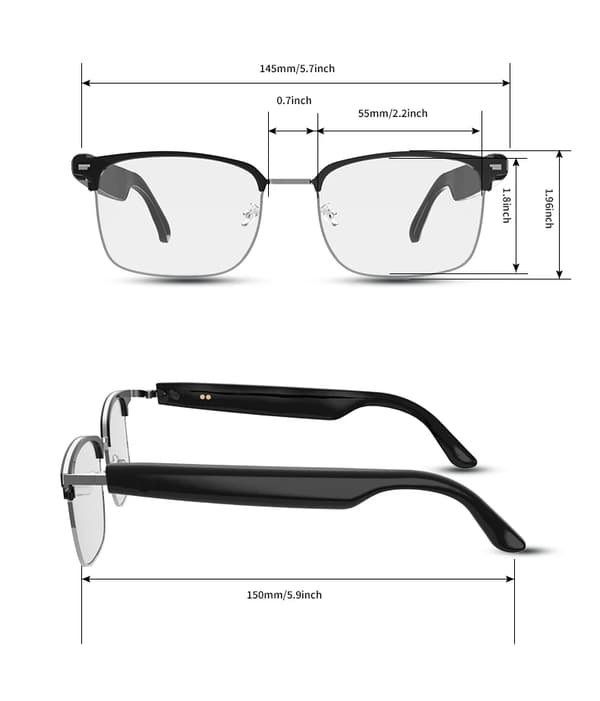 Smarte briller Gs13, farveskiftende intelligent Bluetooth-opkalds-touch-headset (guld-hvid)