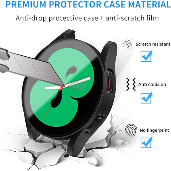 Galaxy Watch 5 44mm deksel, for Samsung Watch 4 skjermbeskytter 44mm[4