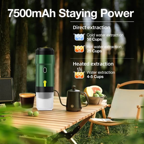 3-i-1 USB Bærbar Kapsel Espressomaskine (Hvid) White