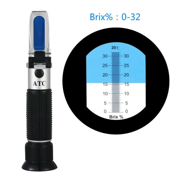 Brix Refraktometer, 0-32% Sukker Tester til Honning Øl Frugtjuice, Præcist Bærbart Håndholdt Refraktometer