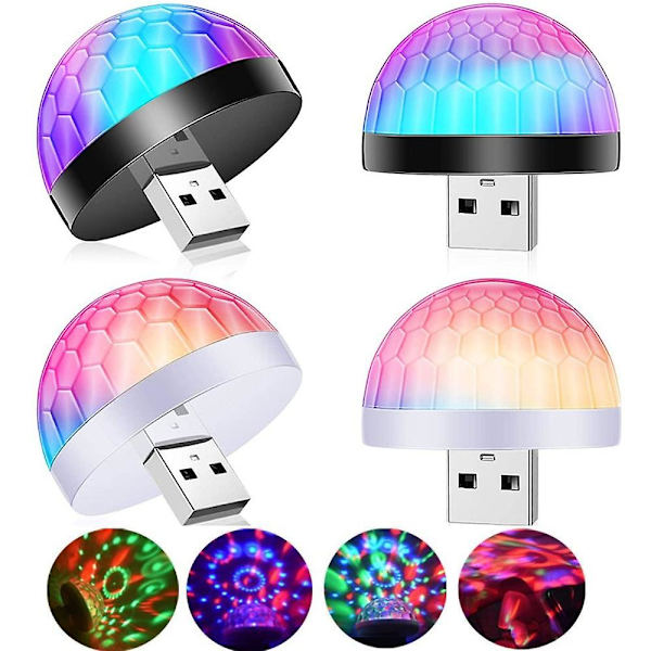 4 stk Usb Mini Disco Kuglelys Dj Ball Party Flash
