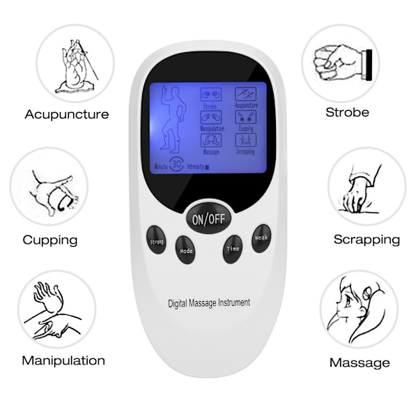 Blå Skärm Digital Meridian Massager 8 Plåster