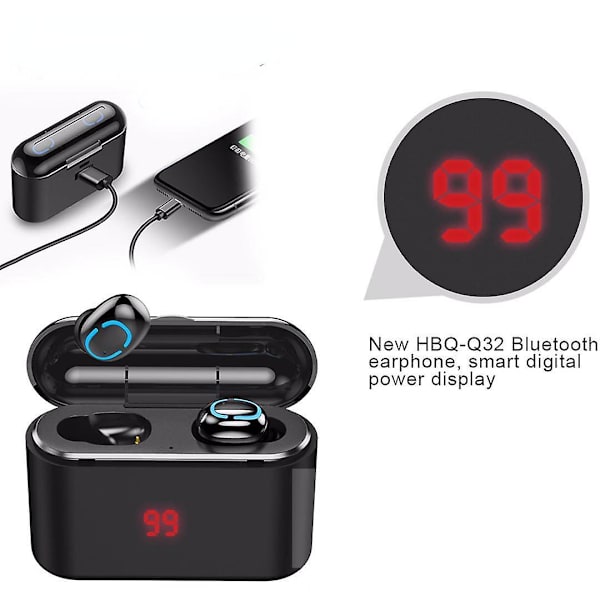 Tws Bluetooth-headset 5.0 Opladningsboks Mobil Strøm Bluetooth-headset C