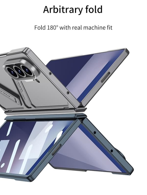 Etui til Samsung Z Fold 7, hængselbeskyttelse PC + hærdet glas Gray