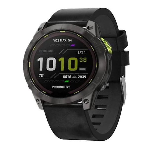 Til Garmin Enduro 2 26mm læder stålspænde urbånd IEU Black