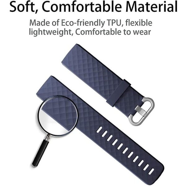 Vattentätt watch Fitness Sportband Armband kompatibelt med Fitbit Charge 4 / Fitbit Charge 3 Se- Multi Color Large Midnight Blue