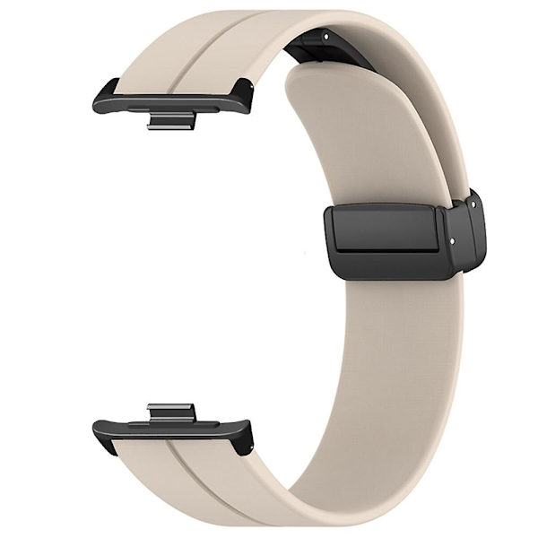 Silikone Rem til Xiaomi Smart Band 8 Pro, Med Magnetisk Spænde Retro White