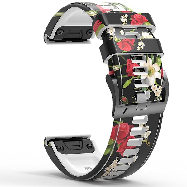 Hurtigudløselig urrem i silikone med trykt mønster til Garmin Forerunner 965/955/945/935 Style G