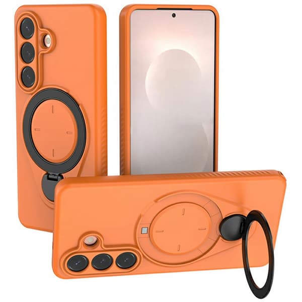 Etui til Samsung Galaxy S26 Plus, understøtter magnetisk bilholder (Orange)