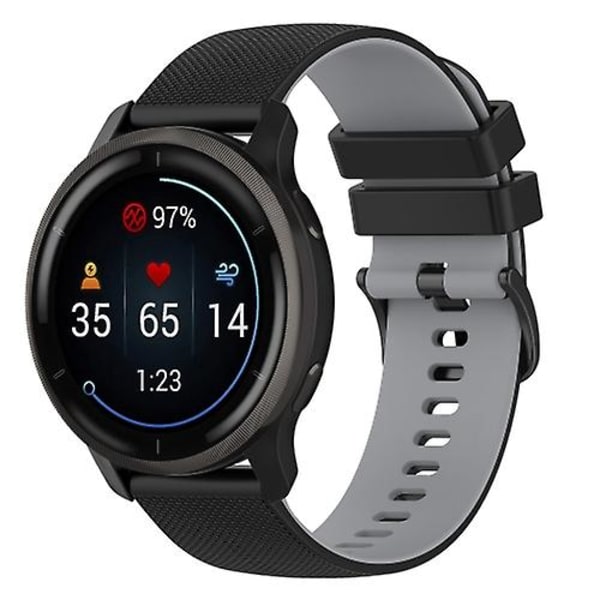 För Suunto 5 Peak Small Pläd Texture Tvåfärgad watch XSK Black Grey