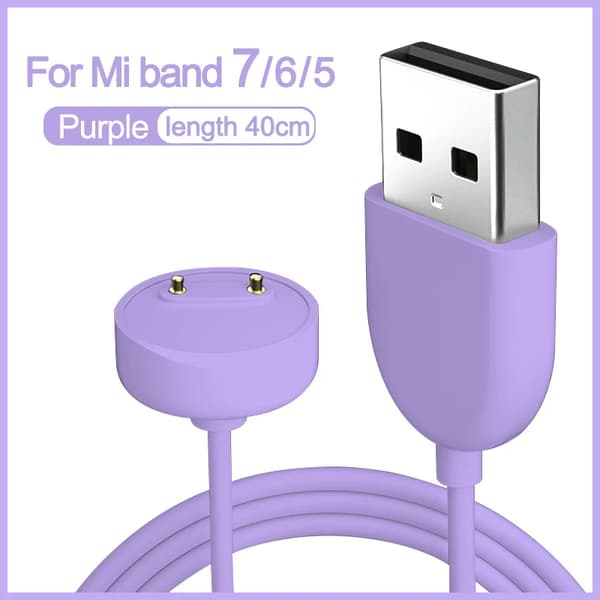 Oplader til Xiaomi Mi Band 5 6 7 (lilla)