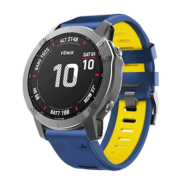 For Huami Amazfit Falcon/Coros Vertix Silikonihihna Pikakiinnityksellä Rannekoru Midnight Blue  Yellow