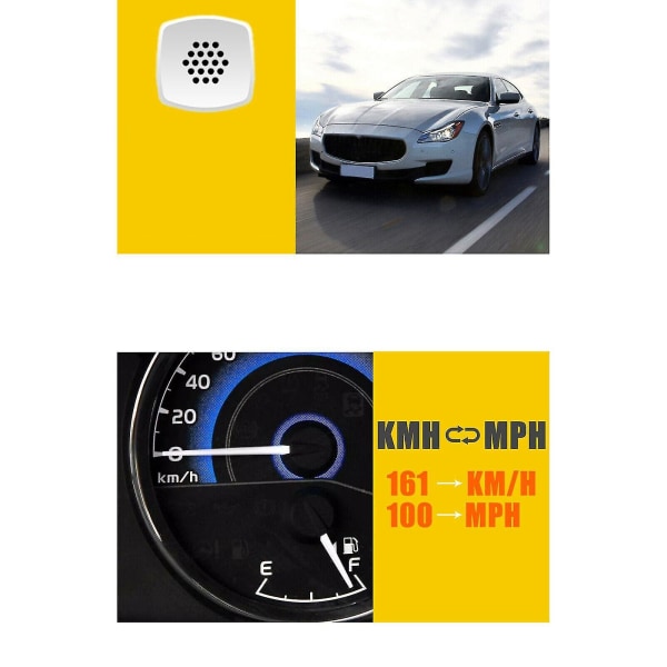 Bil GPS Hastighetsmätare Head Up Display Överhastighet Mph/km/h Varningslarm