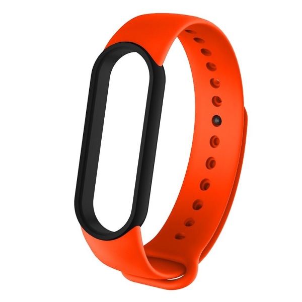 Til Xiaomi Mi Band 6 (ca8856) Silikone urrem Orange Black