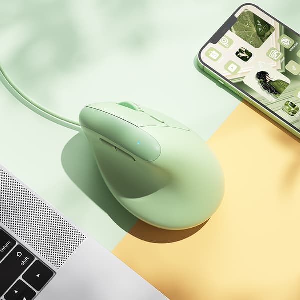 Ergonomisk lodret mus, USB-interface 4 justerbare DPI 800/1200/2400/3200 (grøn)