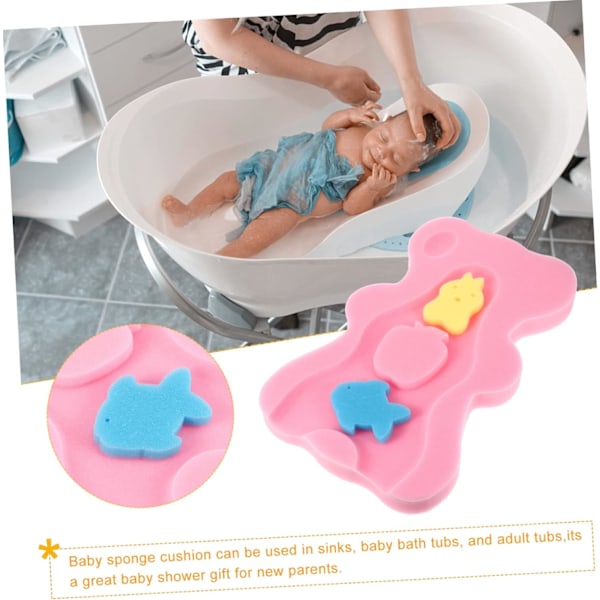 Komfortabel babybadesvampemåtte antibakteriel og skridsikker - 4,7 cm tyk, pink