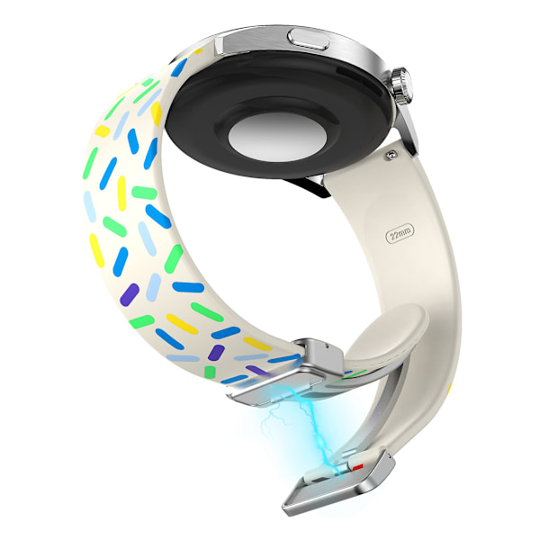 Kuvioitu silikoniranneke Samsung Galaxy Watch6 / Watch6 Classic / Watch 5 Pro / Watch4 Classic -kellolle, 20 mm:n ranneke Starlight Rainbow
