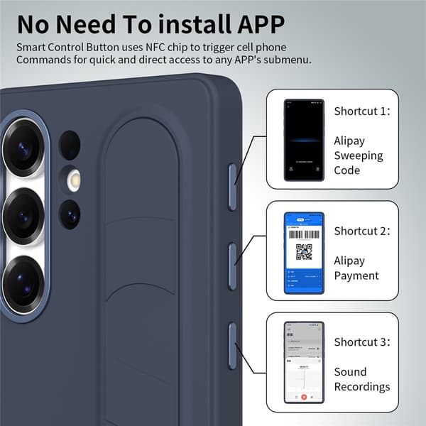 Deksel til Samsung Galaxy S26 Ultra, Smart nøkkelkontroll, Håndleddsstroppstativ Royal Blue