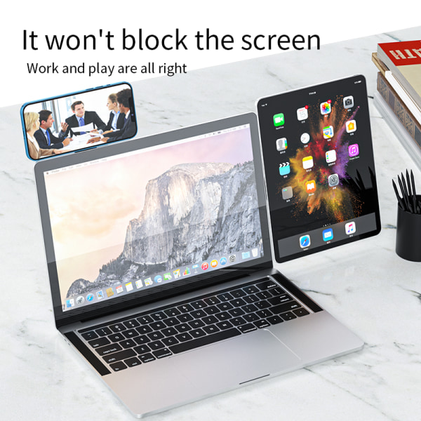 2 i 1 Laptop Expand Stand Notebook Til iPhone Xiaomi Support til Macbook Air Pro Desktop Holder Computer Notebook Tilbehør black