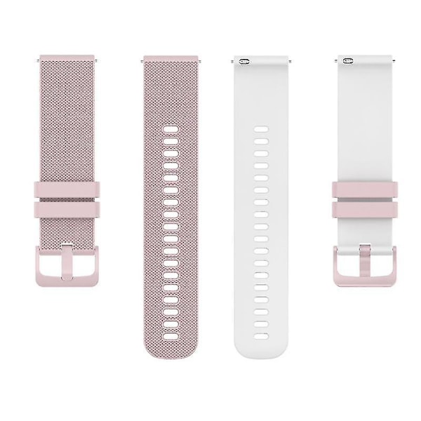 Klokkestropper for Garmin Vivoactive 4/Garmin Forerunner 255 klokkebånd Grid Texture erstatningsklokke Pink White I Garmin Forerunner 255