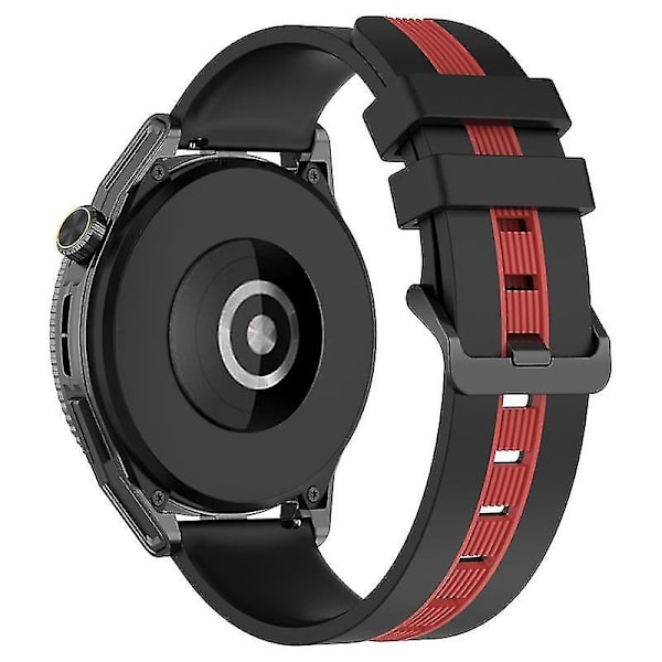 Til Huawei Watch GT 3 42mm/Watch GT Silikone Urrem Bredde 20mm Dobbelt Blød Rem Black Red C Samsung Galaxy Watch 5