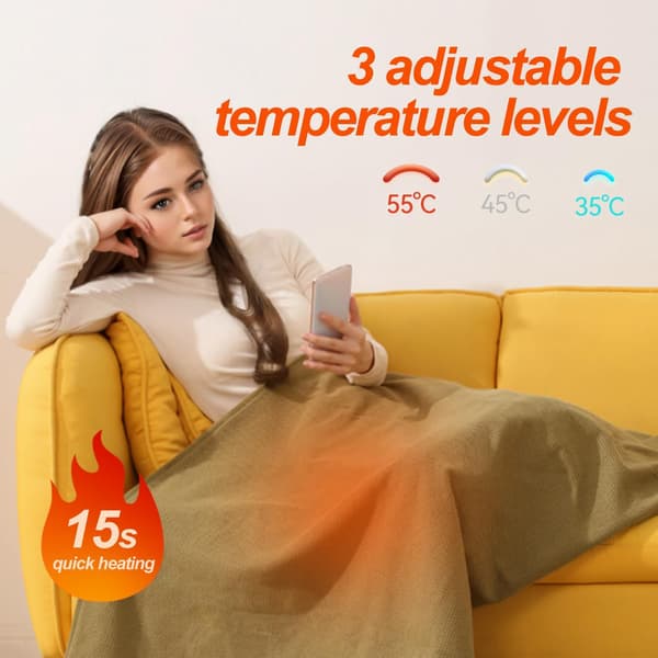 Sähköpeitto 15S Nopea Lämmitys 3 Lämmitystasolla Apricot