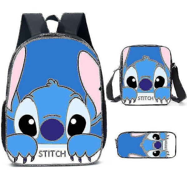 Lilo og Stitch Ryggsekk Gutter Jenter Tredelt Skolesekk Pattern 6