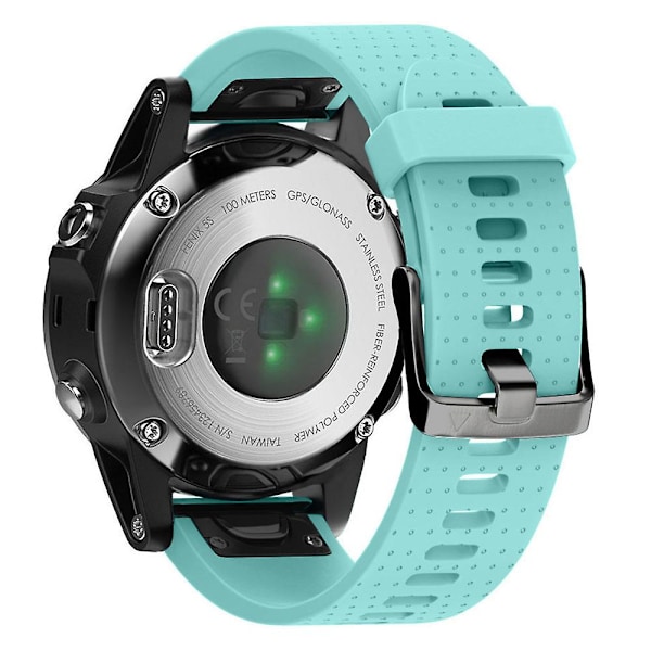 KLB-YDGJ-001 Garmin Fenix 7S / Fenix 7S Pro -kellohihna 20 mm, pistekuvioitu silikoniranneke Teal Green