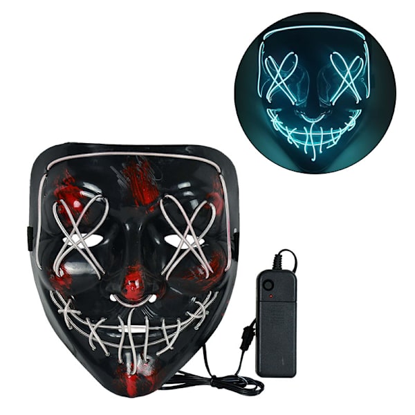 Cosmask Halloween Neon Mask Led Mask Masque Masquerade Party Masker Lys Glow In The Dark Morsomme masker Cosplay kostymeutstyr 3