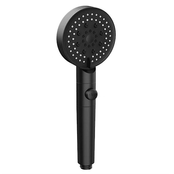6 Modus dusjhode justerbar høytrykksvannbesparende dusj én-tasts vannmassasjedusjhode for baderomstilbehør Black showerhead