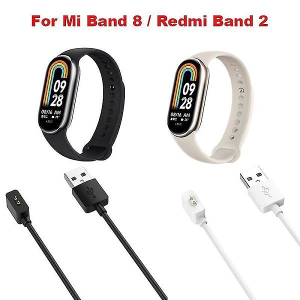 0,6m 1m magnetisk oplader til Xiaomi Mi Band 8 Redmi Band 2 Autoopladningskabel Data Dock Usb Opladerbase Adapter til Mi Band White