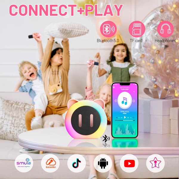 Bluetooth-karaokekaiutin 1 langattomalla mikrofonilla (sininen)