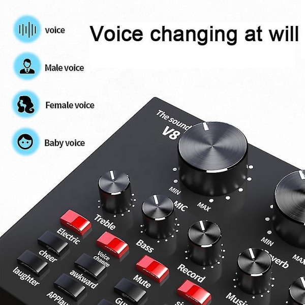 Professionelt indspilningsstudie Audio Interface Optagelse Ekstern Live Bm-800 Karaoke Mikrofon V8 Lydkort Kondensator Mikrofon