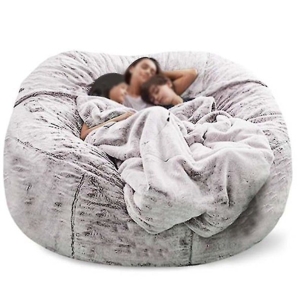 Lazy Sofa Bean Bag Konstgjord päls Bean Bag Bönsoffa Snow Brown 150cm*75cm