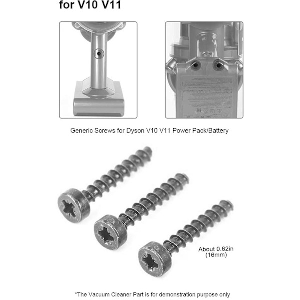 Sæt med 6 skruer til Dyson Cordless V6 V7 V8 V10 V11 Støvsuger