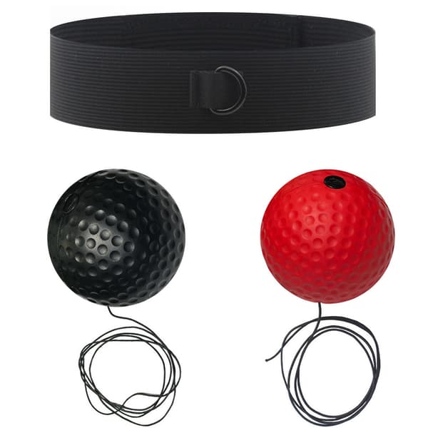 Boxningsreflexboll, 2 reaktionsbollar (20G/40G), 1 elastiskt pannband (röd) Red