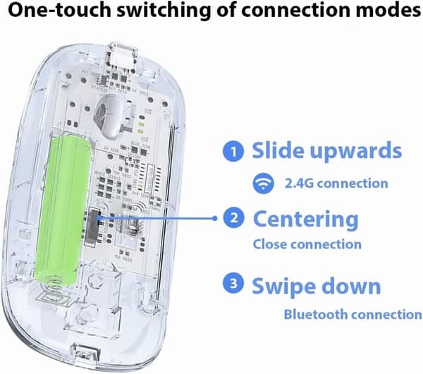 Gamingmus, 2.4G USB Bluetooth Dual Mode Genopladelig