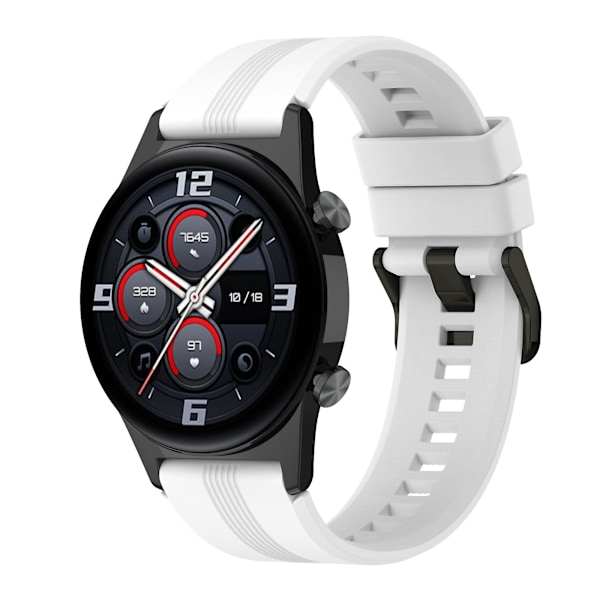 Honor Watch GS 4:lle pehmeä silikoniranneke 22 mm:n vaihtoranneke White