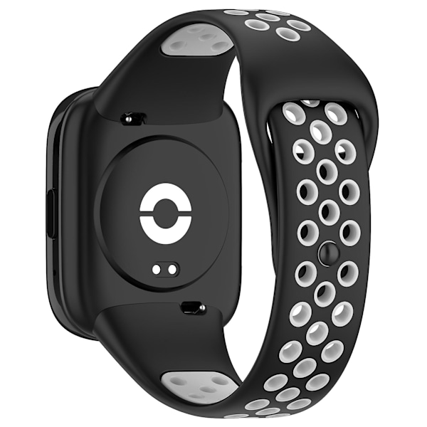 For Xiaomi Redmi Watch 3 Lite / Watch 3 Active Bicolor Watch Bands Silikone Hurtigudløselig Udskiftningsurrem Black Grey
