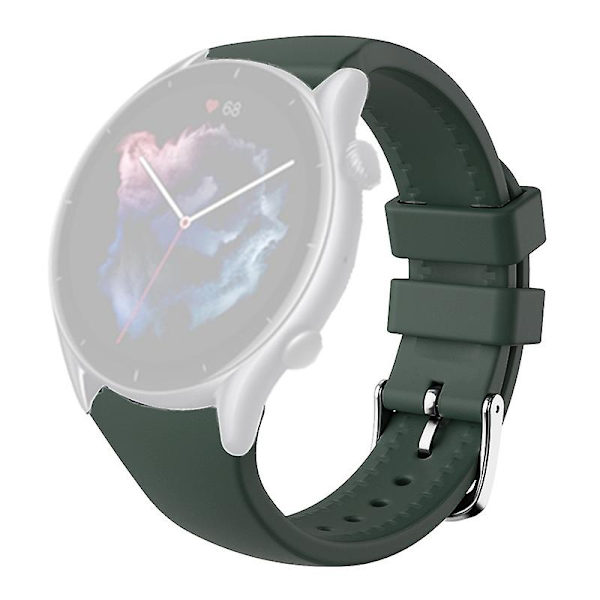 22mm silikonihihna Huami Amazfit Gtr 4/gtr 3/gtr 3 Pro / Huawei Watch Gt 3 42/46mm Blackish Green